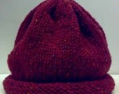 Traditional Roll-Up Hat from Ireland 100% Aran Tweed Wool