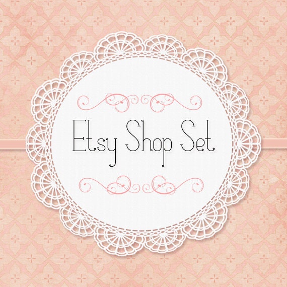 Professional Premade Etsy Shop Set - Dainty Lace