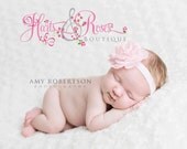 15% off code..Baby Girl Headbands..Baby Headbands..Palest Pink Flower Headband..Newborn Headbands..Baby Bow Headband.