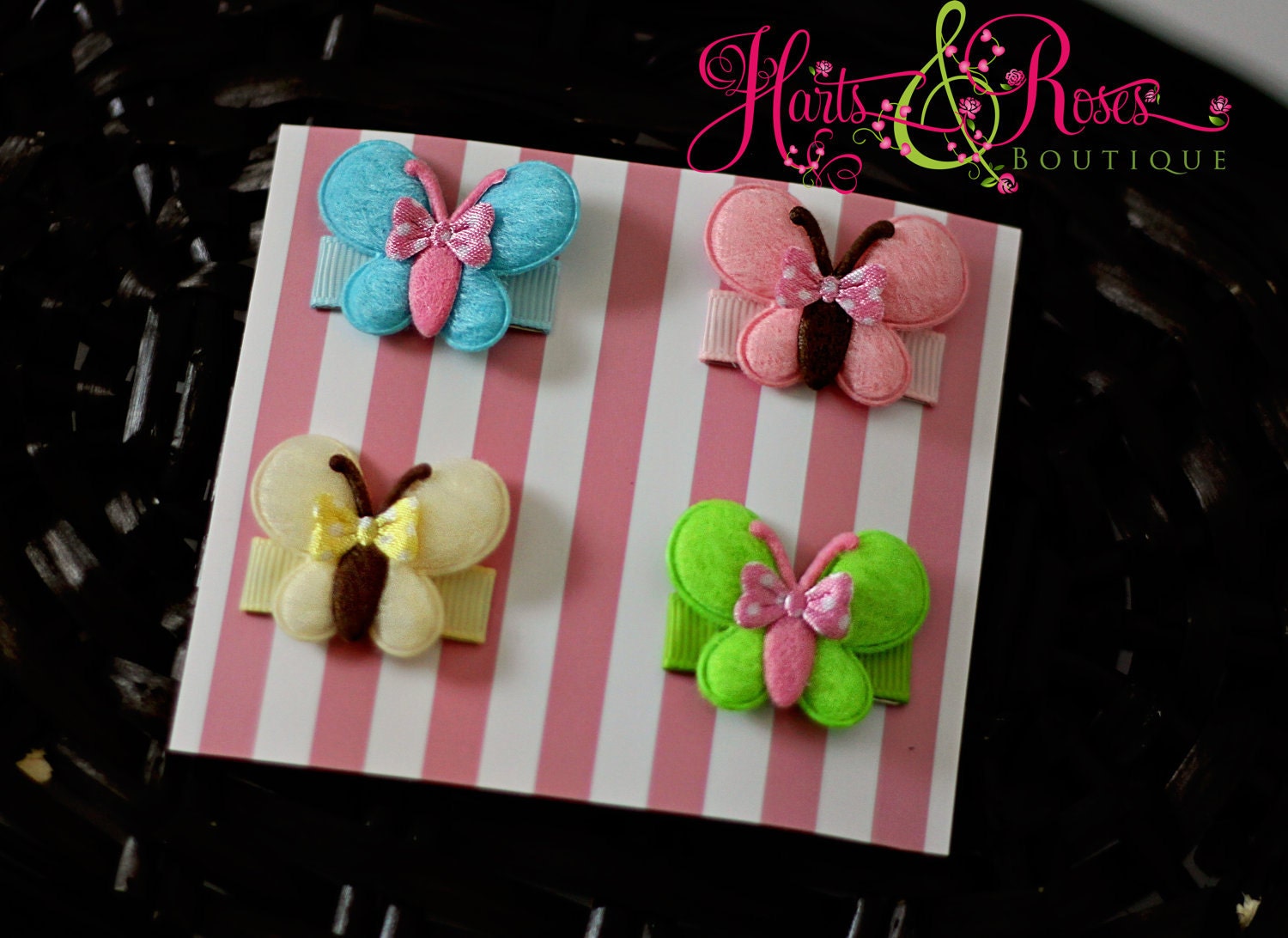 Baby Hair Clips..Baby Girl..Baby Snap Clips.Set of 4 Butterfly Snap Clips.Baby Bows..Baby.Girl.Toddler.Girl..15% Off Entire Order