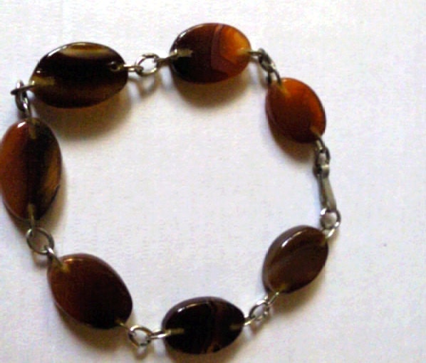 Vintage natural lace agate bracelet handmade