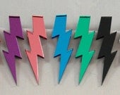 5" Glam Style Extra Large Lightning Bolt Earrings