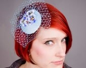 Pale-Blue Flower (Pansy) Fascinator-Small