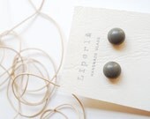 Grey Glass Earrings Studs