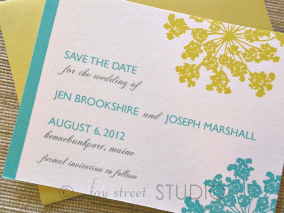 Save the Date, Queen Anne's Lace Silhouette