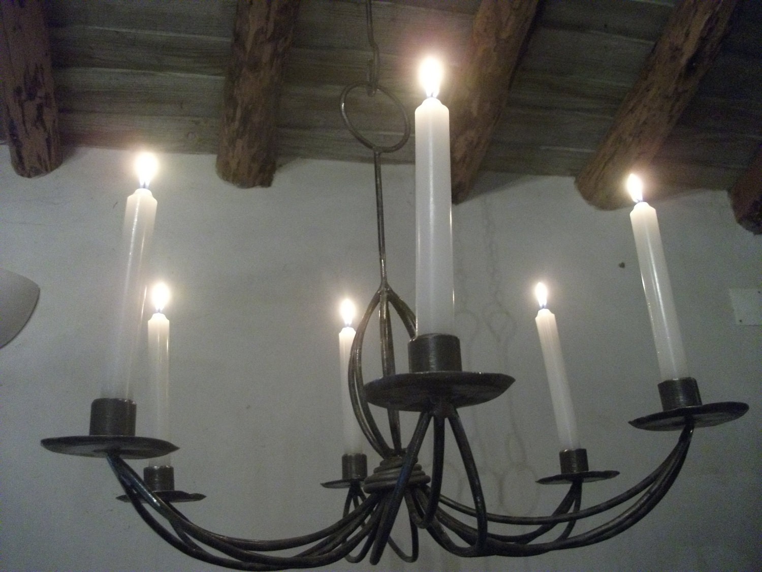 HANDMADE METAL CANDERLIER, wrought iron, made to order, any size or colour available