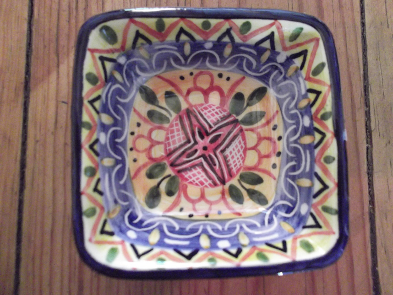 HANDMADE CERAMIC PLATE, handpainted, party nibbles, housewarming gift, Mediterranean