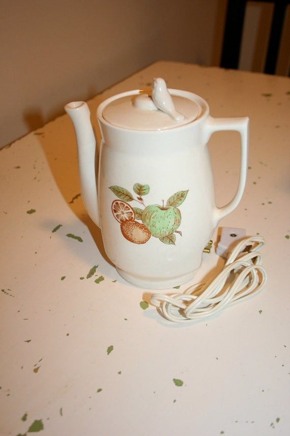 Ceramic coffee pot percolator electric serving Japan by poetsy