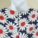 RESERVED for Maya/// 60s Mod Daisy Jumper Romper Red White Blue Floral Sleeveless Womens Medium