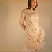 Vintage Dress in Silver and Gold Metallic White 1960s Formal