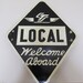 Bold and Beautiful Rail Road Transit Sign 1940-50 "Welcome Aboard"