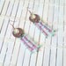 Purple Bronze Aztec Chandelier Earrings