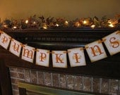 Pumpkins Orange Fall Halloween Harvest Banner  Photo Prop Sign Garland