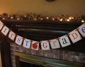 School Teacher Grade Level Banner Colorful First Grade Sign Garland You Pick the Grade Kindergarten Pre School