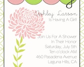 Baby Girl Shower Invitation- Boy or Girl Printable, Mums, Pink Green Il_170x135
