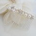 Bridal Haircomb - Pearl Haircomb - Swarovski Pearl Hair Comb - Bridesmaids Hair Accessory - Rhinestone Beads - Renee