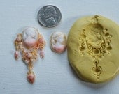 Food safe cameo with hanging jewels silicone mold for cake decorating, chocolate, hard candy, polymer clay, resin, wax, soap, silicone mould