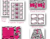 Printable Zebra Baby Shower Party Package Il_170x135