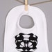 Unique Baby Bib - Black and White Ink Blot Design - 0-12 months - Soft Jersey Front - Absorbent Terrycloth Back - Velcro Closure