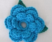 Turquoise Rose with Leaves