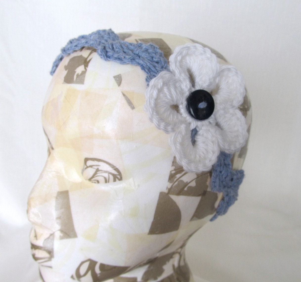 Faded Denim Ric Rac Headband