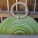 Vintage Straw Moon Shaped Beach Tote