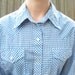 Vintage Women's Wrangler Blouse / Blue Gingham Picnic / 80s Western Shirt