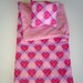 Last One. Doll Sleeping Bag-"PINK HEARTS" Fits 18 inch American Girl -Huge SALE Selected bags 12-18 each. Also Ruffled Baby Leg Warmer Sale