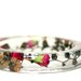 Bangle Clear Fuchsia Pink Flower Buds and Brown Flower Stems Chunky Resin Bangle