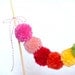 Yarn Pom Cake Garland - Rainbow - cake bunting, garland, cake topper, cupcake pick, birthday party, wedding, kids, baby shower, pom poms