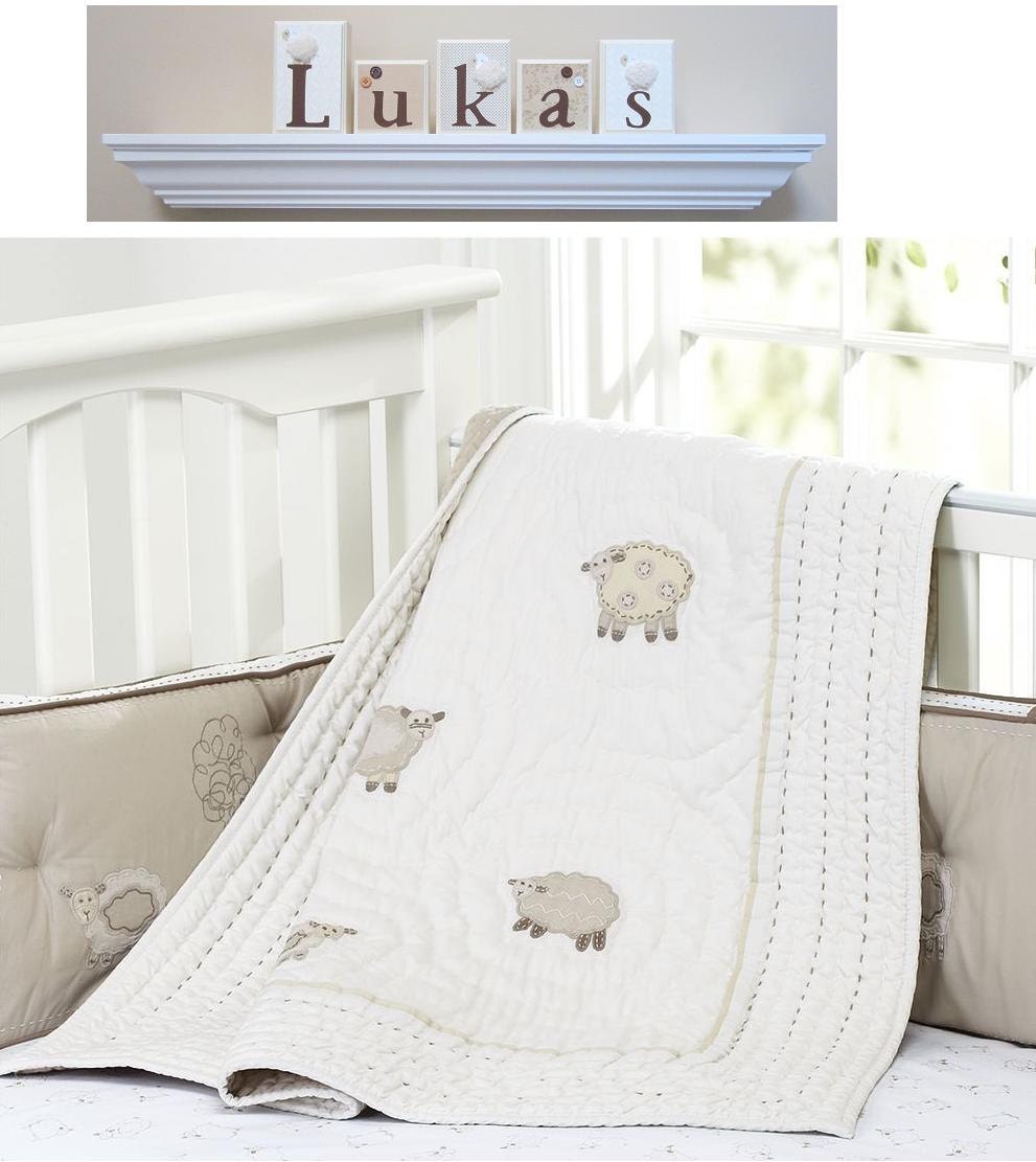 Nursery Room Decor . ROUTED EDGE . Name Blocks . Nursery Name Blocks . Baby Name Blocks . Wood Name Blocks . Bedding . M2M Sweet Lambie