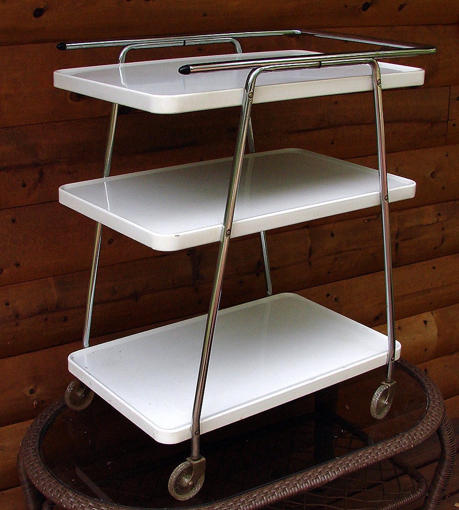 Vintage Kitchen Serving Utility Cart Retro Cool by Rusticcreek