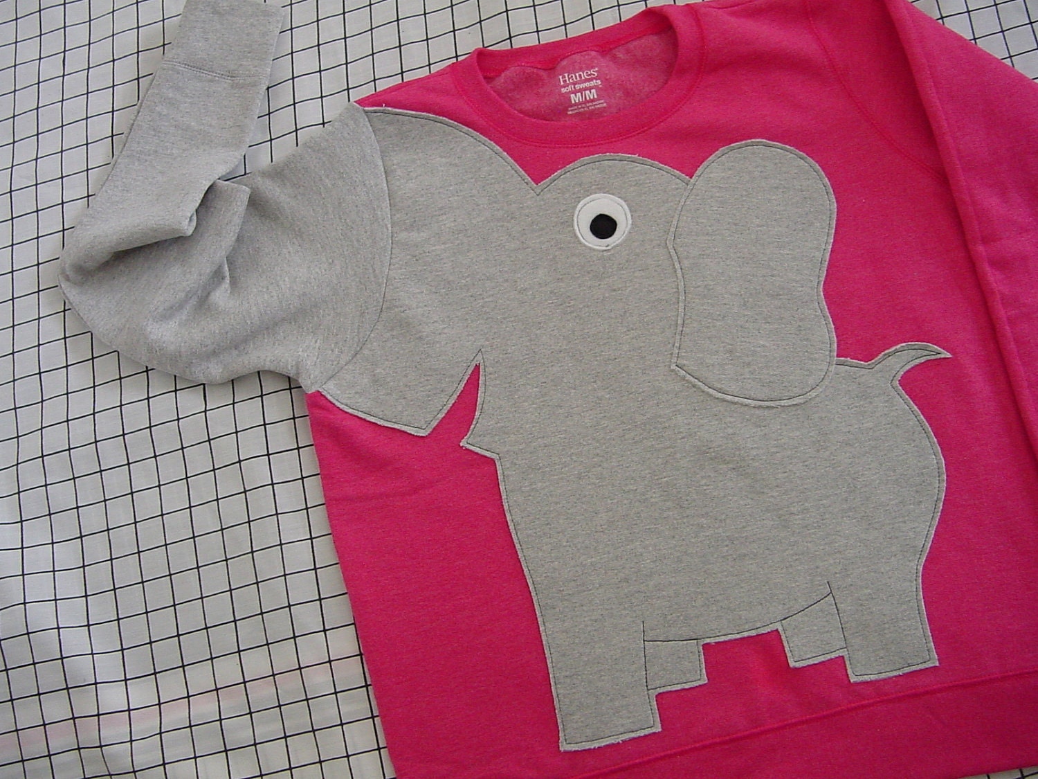 Elephant Trunk sleeve sweatshirt sweater jumper LADIES M Bright PInk