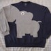 Elephant Trunk sleeve sweatshirt sweater jumper LADIES S NAVY Blue
