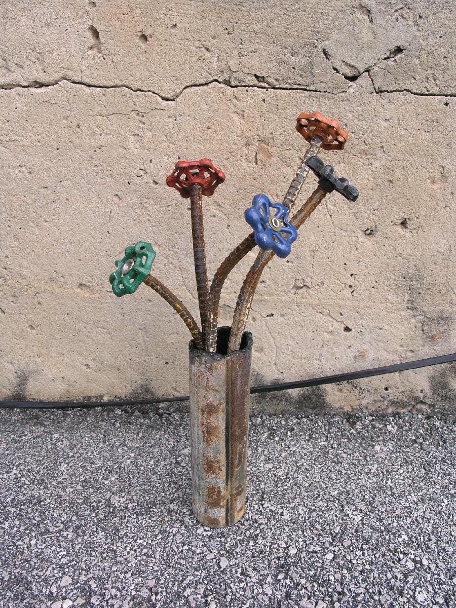 Blue Metal Flower, Industrial Decor for your home or garden.