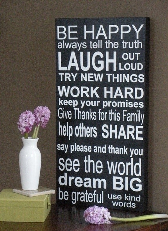 Family Values Subway art - wood sign - typography sign - Mother's Day Gift