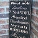 Types of Wine - Subway style art - Great gift - rustic, distressed, wood sign