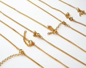 7 vintage gold tone necklace chain with round clasp split ring jump rings and extension chain HC190