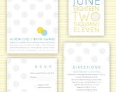 Printable Modern Polka Dot Wedding Invitation Template