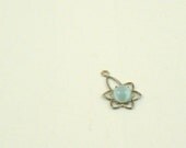 Vintage silver and blue charm pendant