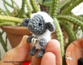 Mini Sheep With Rattle - Tiny Mini Amigurumi Crochet Miniature Sheep - Made To Order