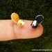 Teeny Tiny Squirrels - Micro Amigurumi Crochet Thread Animal Dolls - Set of Two Squirrels - Made To Order
