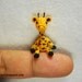 Tiny Walking Giraffe - Micro Dollhouse Miniature Crochet Animals - Mini Amigurumi Giraffe Plush Toy - Made to Order