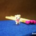 Extreme Micro Bear - Tiniest Dollhouse Miniature Bears - 1/4 Inch Scale Crochet  Cream Bear Pink Bow
