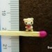 Extreme Micro Bear - Tiniest Dollhouse Miniature Bears - 1/4 Inch Scale Crochet  Cream Bear Pink Bow