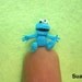 Micro Cookie Monster - Extreme Tiny Crochet Character Blue Monster - Made To Order