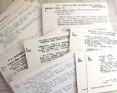 60 Vintage Library Catalog Cards