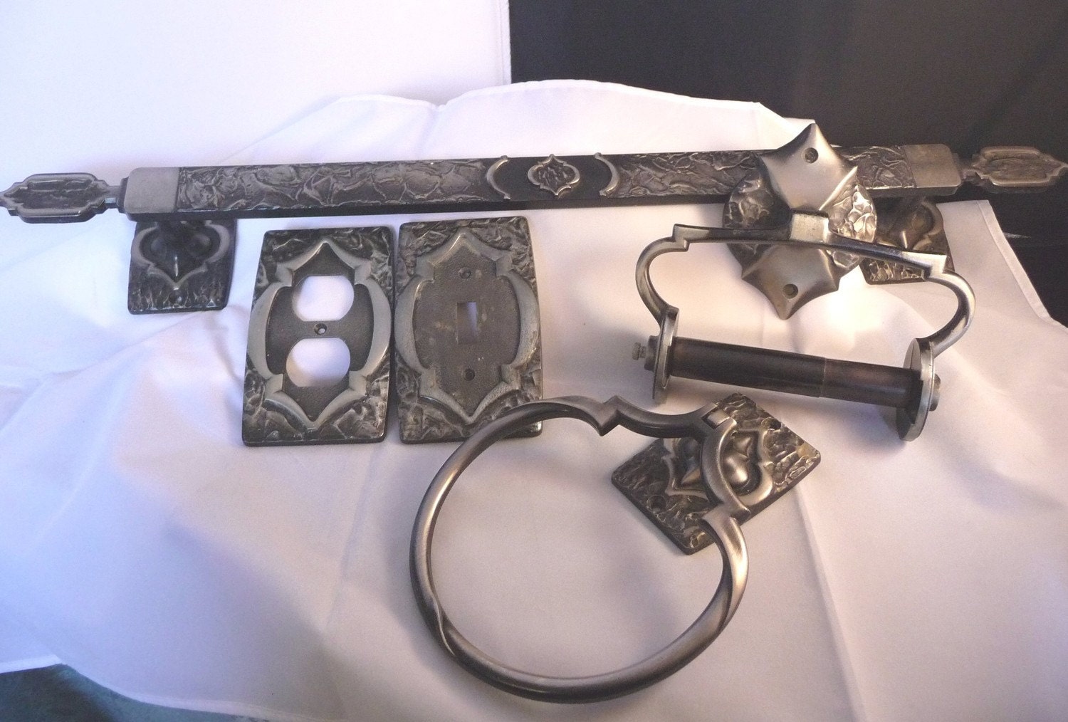 Gothic Bathroom Accessories 5pc set by DarkManor on Etsy