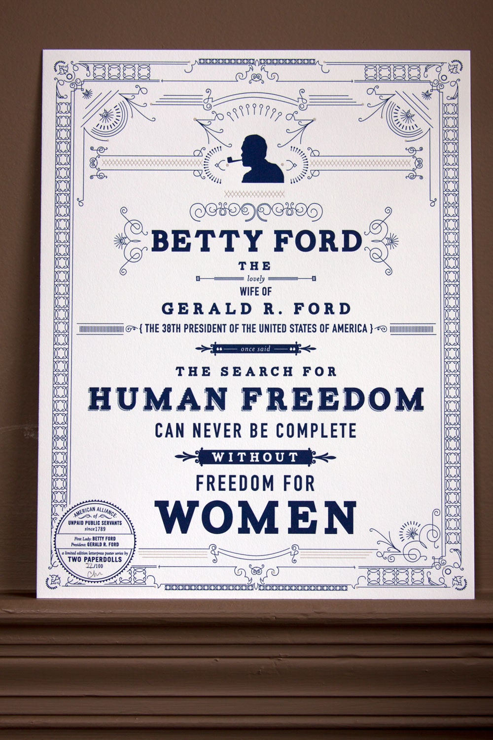 Betty Ford First Lady Letterpress Print