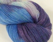 Hand Dyed Lace Weight Stardust Yarn: The Edge of the Abyss, Merino/Silk/Stellina 875yds/100gr